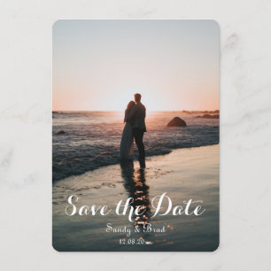 Convite Foto Personalizada Moderna Elegante Salvar O Casam