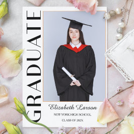 Convite Foto Personalizada Moderno Elegante Graduação de E