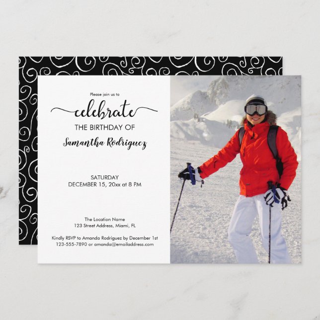 Convite Foto personalizada Pintado com Pintor Branco preto (Frente/Verso)