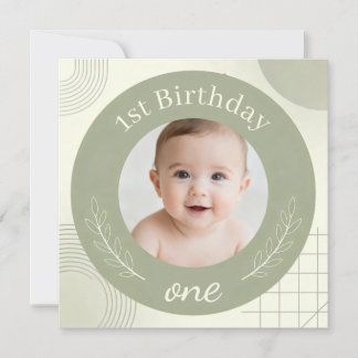 Convite Foto Personalizada Primeiro Aniversário - Sage Per