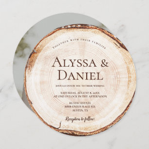 Convite Foto Personalizada Rustic Weding Wood Corte Grain