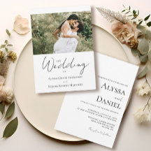 Foto personalizada simples Casamento preto e branc