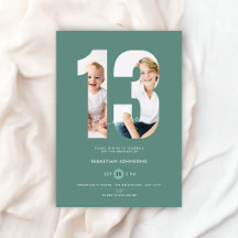 Foto Personalizada Verde Meninos Número Aniversári