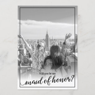 Convite Foto Personalizada Você Será Minha Madrinha de cas