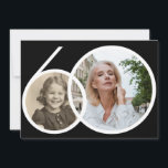 Convite Foto personalizada White 60th Birthday<br><div class="desc">Foto personalizada, 60º Convite de Aniversário, White Black. Design moderno minimalista, simples mas elegante e elegante. Este modelo de design é personalizável com a sua foto. Excelente para uma festa temática em preto e branco! Este é um modelo personalizável, se você precisar de ajuda para personalizá-lo, basta entrar em contato...</div>