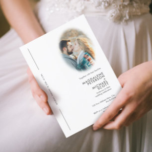 Convite Foto pessoal Casamento de quadro de desfoque minim