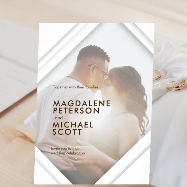 Convite Foto Pessoal Casamento de Quadro Moderno (Criador carregado)