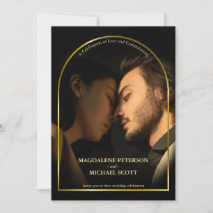 Convite Foto pessoal Casamento Preto do Quadro de Arca Dou