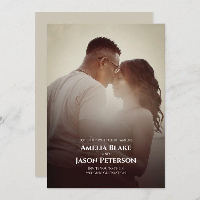 Convite Foto pessoal | Casamento simples (Frente/Verso)