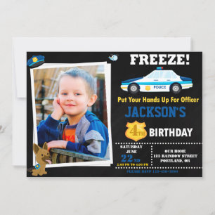 Convite Foto: policial convidado de aniversário K9 cachor