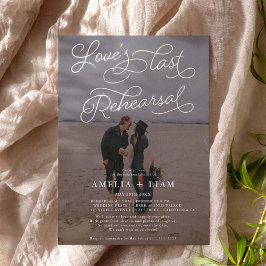 Convite Foto preta branca Amor último janto de ensaio