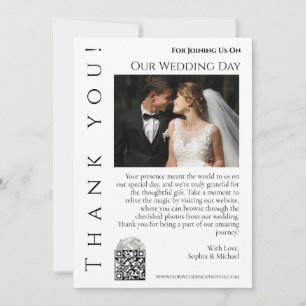 Convite Foto Preto e Branco de Casamento Moderno - Agradec