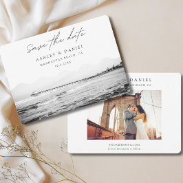 Convite Foto Preto e Branco de Manhattan Beach para Save t