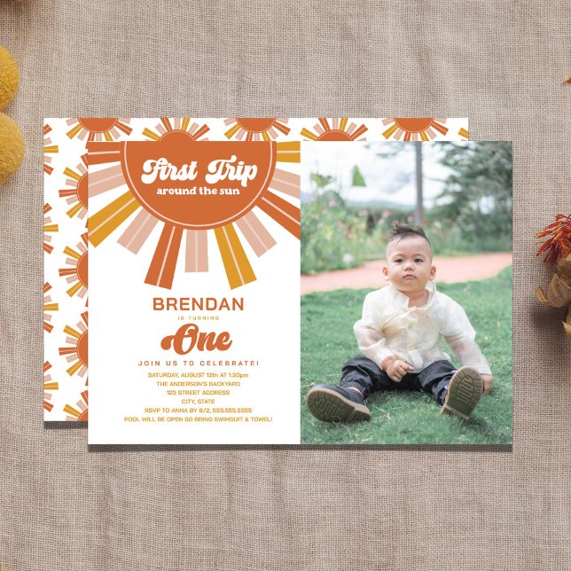 Convite Foto Primeira Viagem em torno do primeiro aniversa (Criador carregado)