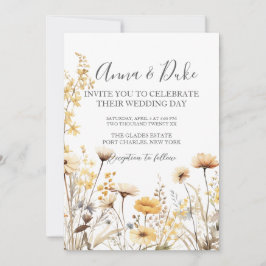 Convite Foto QR Código Wildflower Wedding