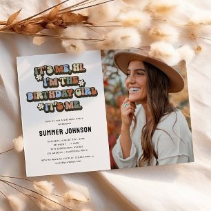 Convite Foto Retro É Meu Aniversário Menina