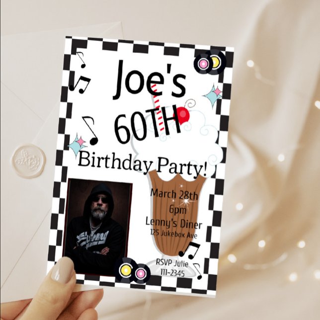 Convite Foto Retroativa Aniversário de Qualquer Idade, 195 (Criador carregado)