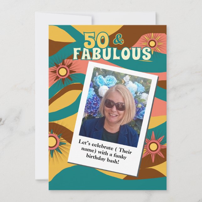 Convite Foto retrorativa do estilo cinquenta e cinquenta a (Frente)