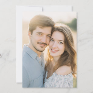 Convite Foto Romântica Azul Claro Quente