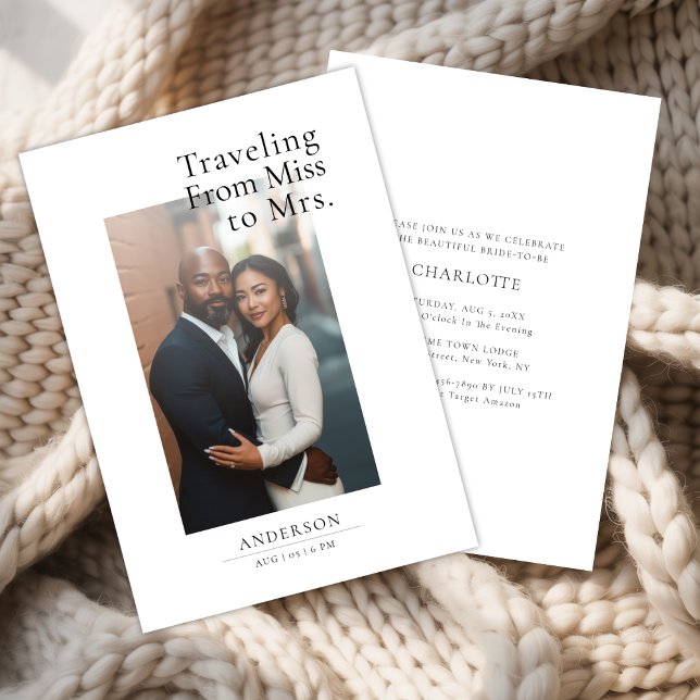 Convite Foto Romântica De Luxo Para A Sra. Chá de panela (Criador carregado)