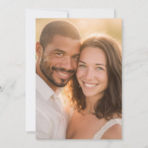 Convite Foto Romântica Dourada Alegre