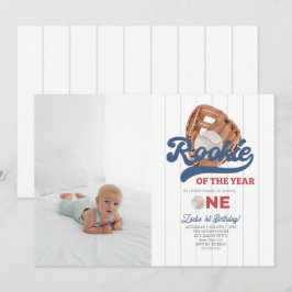 Convite Foto Rookie primeiro aniversario de luvas de beise