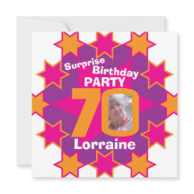 Foto rosa de estrela laranja 70 festa de aniversár