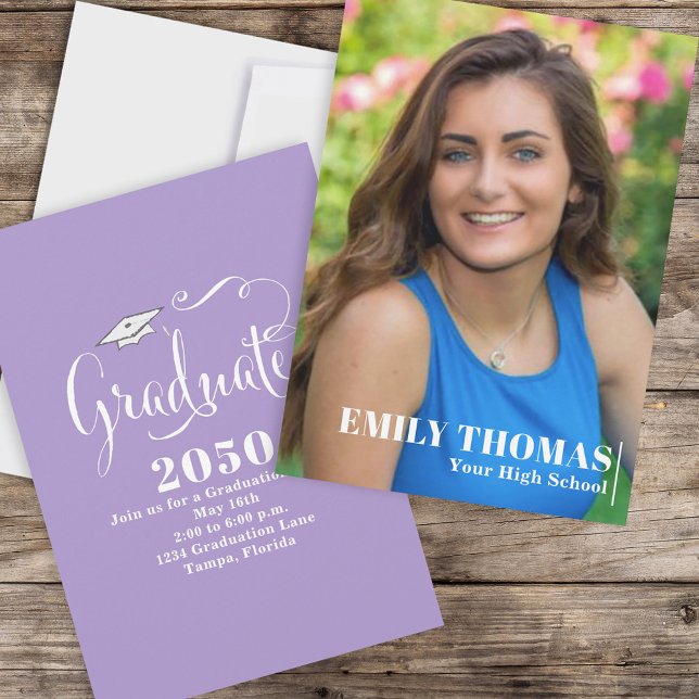 Convite Foto rosa do Script Elegante de Caligrafia do form (Criador carregado)