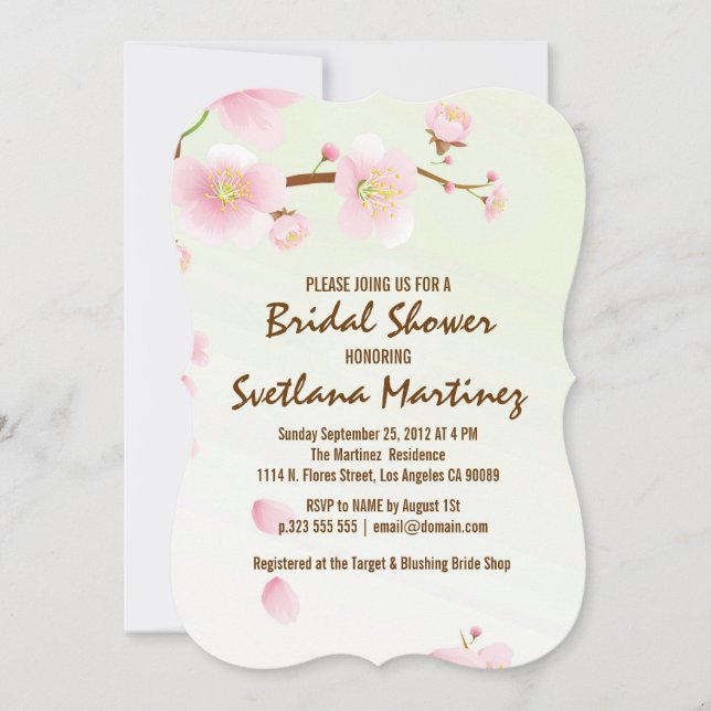 Convite Foto: Rosa E Creme Magnolia Blossom Bridal Show Co (Frente)