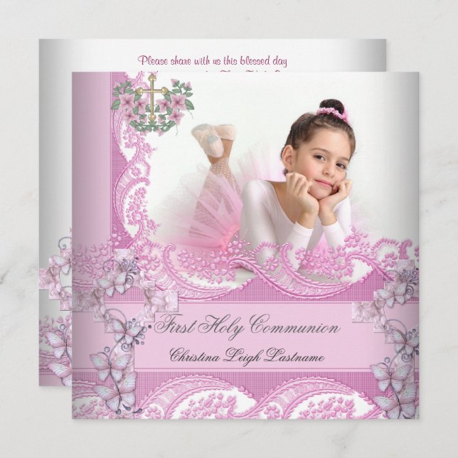 Convite Foto Rosa Rosa do primeiro lugar da comunidade sag (Frente/Verso)