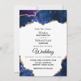 Convite *~* FOTO - RSVP - Casamento QR AGATE Blue AR13