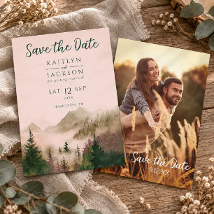 Convite Foto Rustic Watercolor Casamento Salva A Data