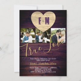 Convite FOTO Rústica Convida Celebrações de Casais Roxos