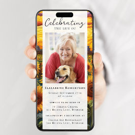 Convite Foto Rústica de Girassol Evento Digital Funeral