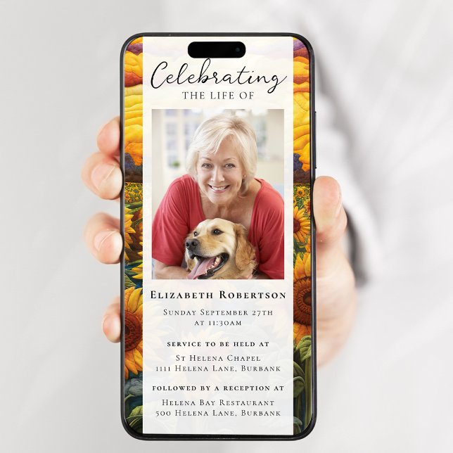 Convite Foto Rústica de Girassol Evento Digital Funeral (Criador carregado)