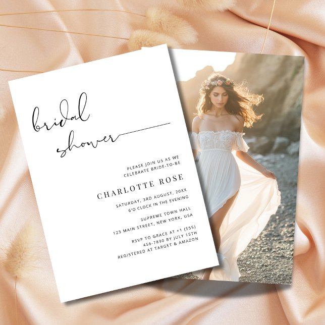 Convite Foto Rústica de Praia do Chá de panela de Script S (Criador carregado)