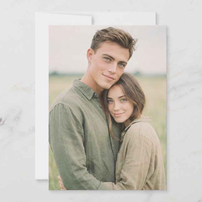 Convite Foto Rústica Verde Íntima (Frente)