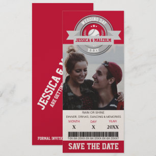 Convite Foto Salvar Data Casamento Bilhete Esportivo