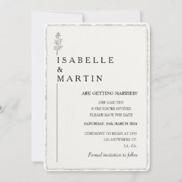 Convite Foto: Salvar Data Código QR Casamento de Borda Dec