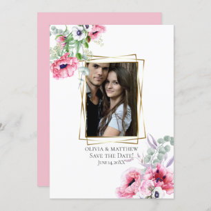 Convite FOTO SALVAR DATA   Cor da Água - Rosa