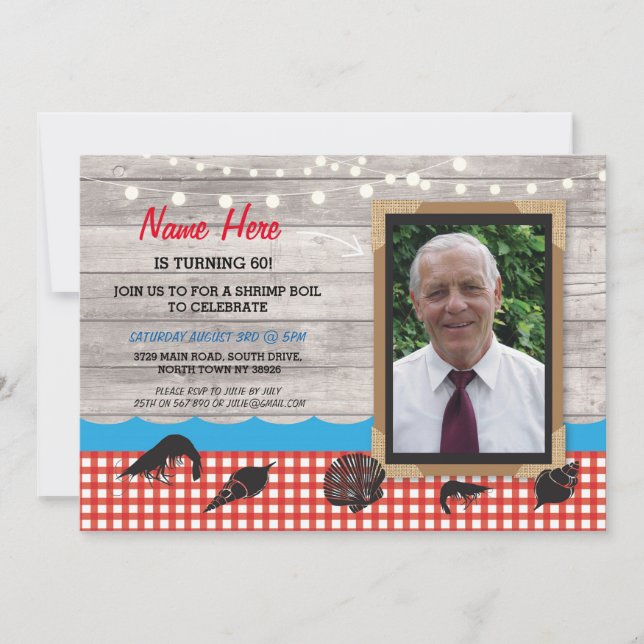 Convite Foto: Shrimp Boil Seafood Convida (Frente)