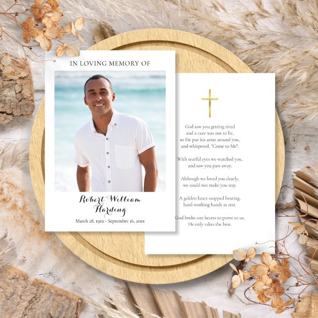 Convite Foto Simpatia funerária Memorial Prayer Cards (Photo Funeral Sympathy Memorial Prayer Cards)