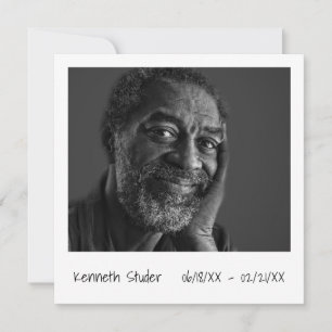 Convite Foto simples Aniversário de Morte Moderna