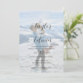 Convite Foto Simples Contemporânea Moderna Casamento