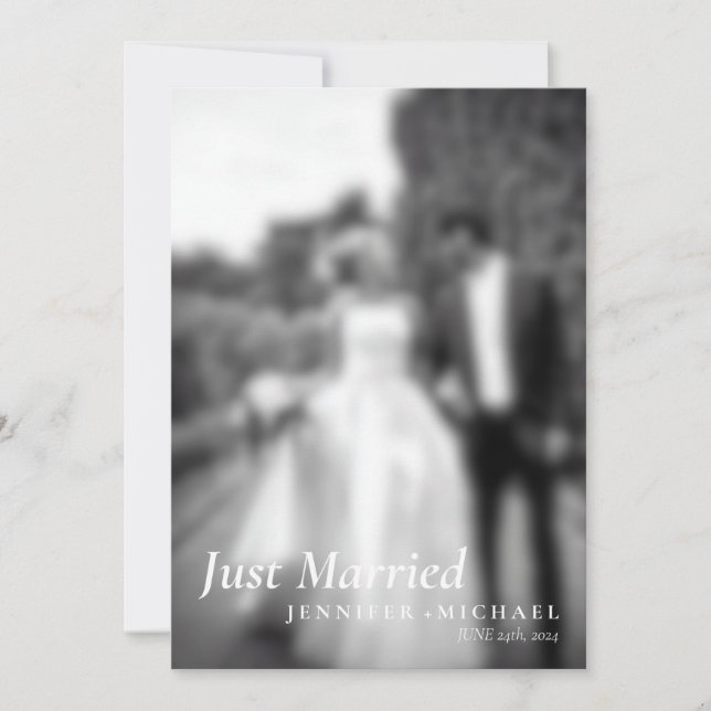 Convite Foto Simples de Casamento Elegante do Recem casado (Frente)