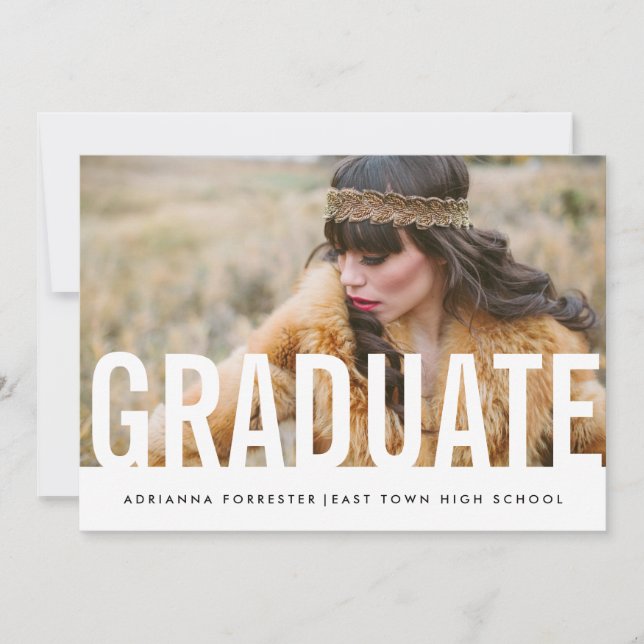 Convite Foto simples de Formando de chic casual (Frente)
