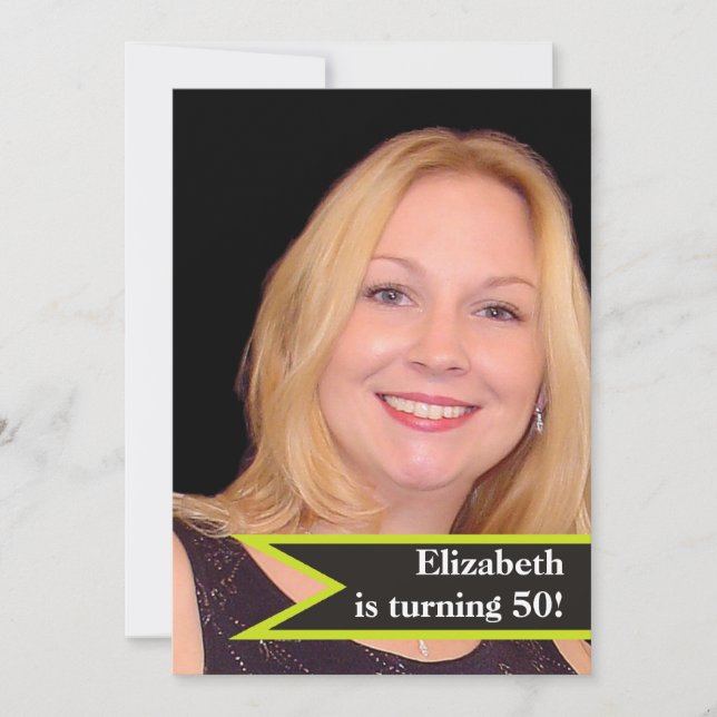 Convite Foto simples do 50º aniversário das mulheres moder (Frente)