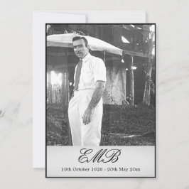 Convite Foto Simples do Memorial Funeral