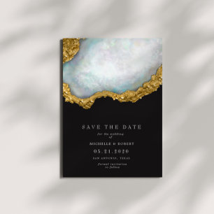 Convite Foto sofisticada do Agate Pearl Salvar a Data