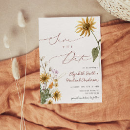 Convite Foto: Sunflower Save the Date Card
